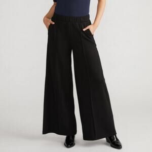 Universal Standard Pam Pintuck Wide Leg Ponte Pants Black XXS  NWT